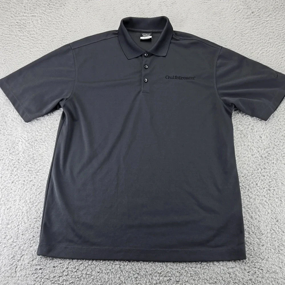 Nike Golf Shirt Mens Medium Gray Short‎ Sleeve Outdoor Golf Club Sports Polo